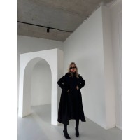 Жіноче кашемірове пальто чорного кольору 30429