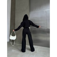 Жіночий прогулянковий костюм чорного кольору 30441