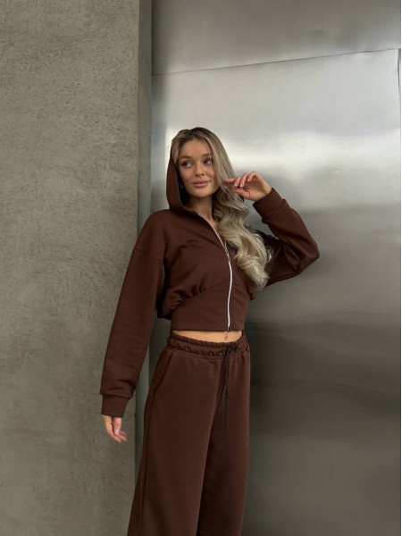 Женский прогулочный костюм коричневого цвета 30442