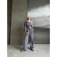 Женский прогулочный костюм темно-серого цвета 30446