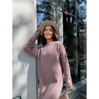 В'язана сукня міді пудрового кольору 30461