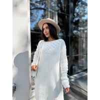 В'язана сукня міді молочного кольору 30462