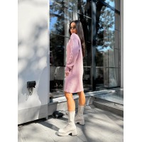 В'язана сукня міді рожевого кольору 30463