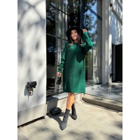В'язана сукня міді смарагдового кольору 30464
