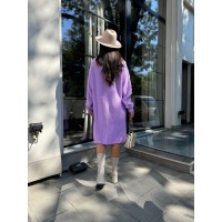 В'язана сукня міді бузкового кольору 30466