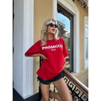 Базовая футболка с надписью красного цвета 30475