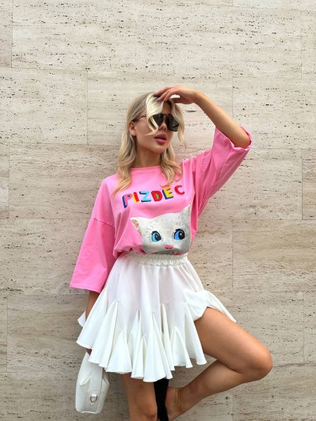 Базова футболка з малюнком рожевого кольору 30560