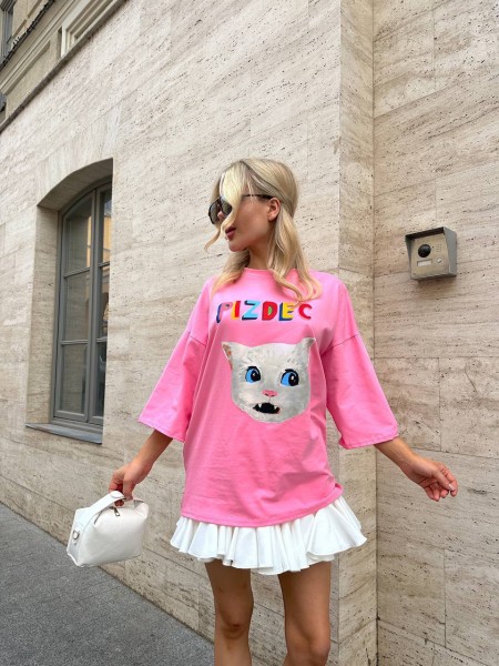 Базова футболка з малюнком рожевого кольору 30560