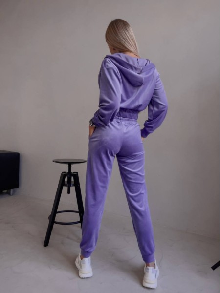 Женский велюровый костюм лавандового цвета 30581