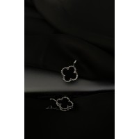 Сережки "Клевер" англійський замок срібного кольору 30610