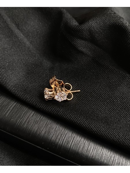 Сережки гвоздики класичні золотого кольору 30612