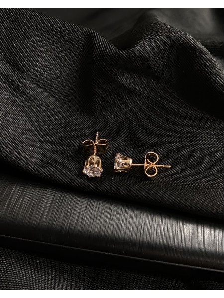 Сережки гвоздики класичні золотого кольору 30612