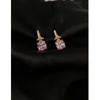 Сережки англійський замок  з позолотою рожевого кольору 30614