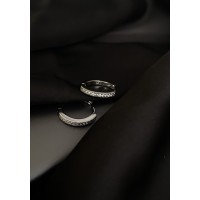 Сережки круглий замок срібного кольору 30616