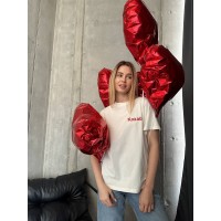 Базова жіноча футболка з написом бiлого кольору 30652