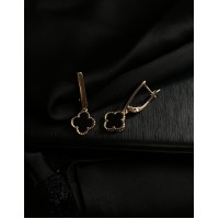 Сережки "Клевер" золотого кольору 30716