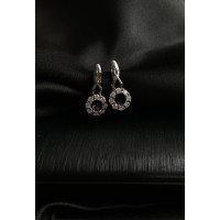 Сережки з камінням срібного кольору 30700