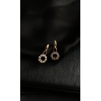 Сережки з камінням золотого кольору 30702