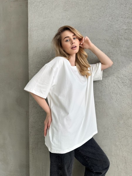 Базова жіноча футболка бiлого кольору 30730