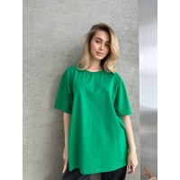 Базова жіноча футболка зеленого кольору 30731