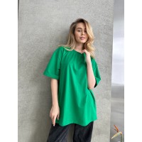 Базова жіноча футболка зеленого кольору 30731