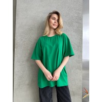 Базова жіноча футболка зеленого кольору 30731