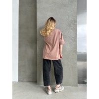 Базовая женская футболка кофейного цвета 30732