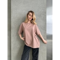 Базовая женская футболка кофейного цвета 30732