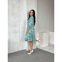 Повседневное платье свободного кроя на пуговицах фисташкового цвета 30762