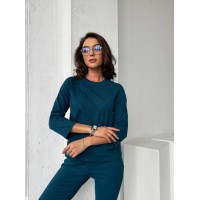 Легкий женский спортивный костюм цвета морской волни 30833