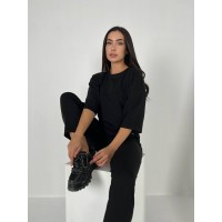 Легкий женский костюм черного цвета 30836