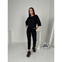 Легкий женский костюм черного цвета 30836