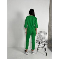 Легкий женский костюм зеленого цвета 30837