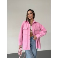 Женская рубашка из букле розового цвета 30901