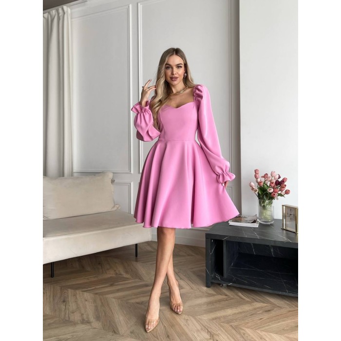 Классическое платье мини розового цвета 30907
