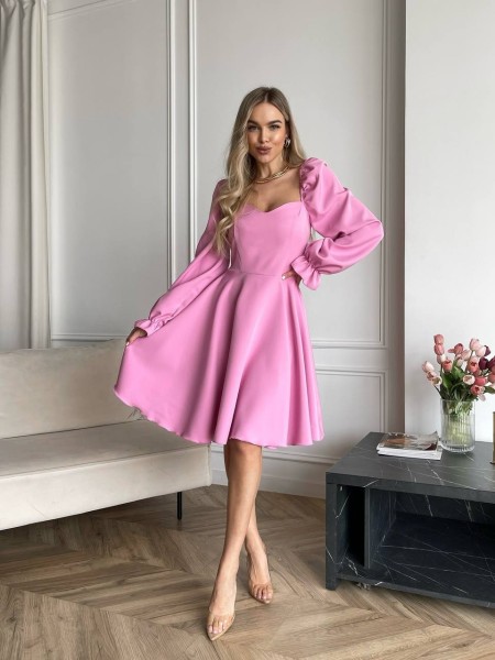 Классическое платье мини розового цвета 30907