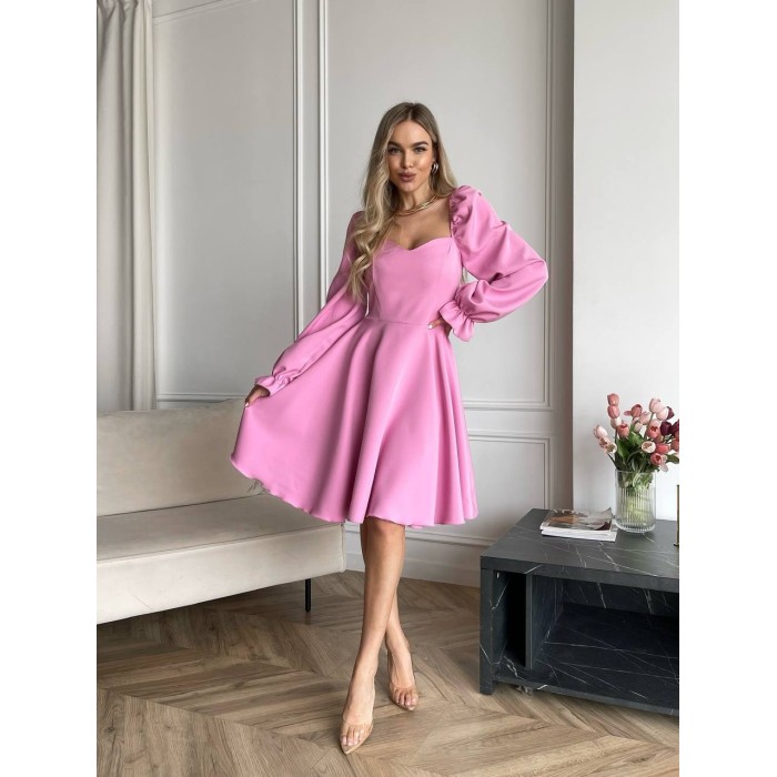 Классическое платье мини розового цвета 30907