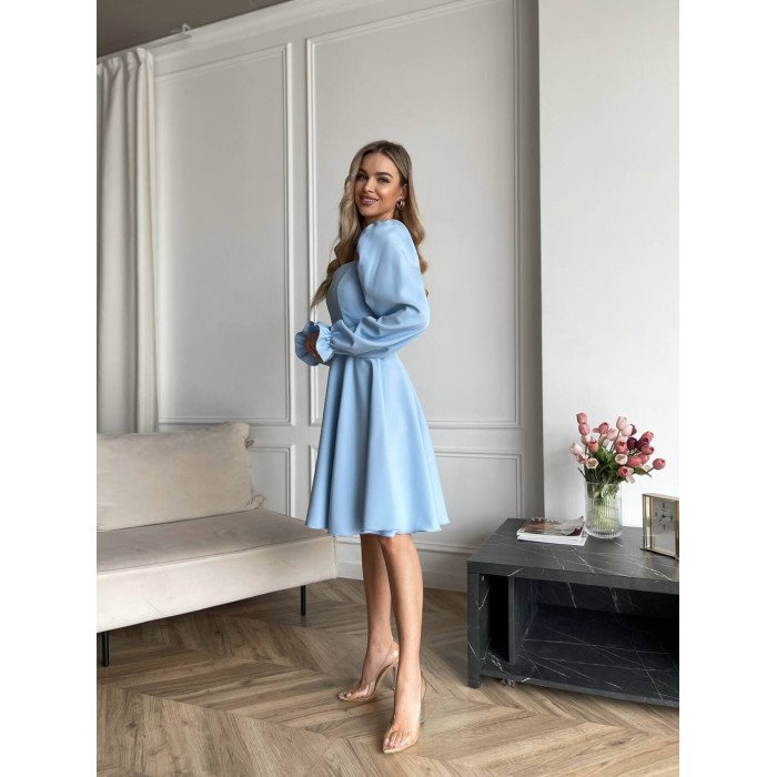 Класична сукня мiнi блакитного кольору 30908
