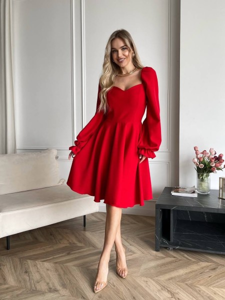 Класична сукня мiнi червоного кольору 30910