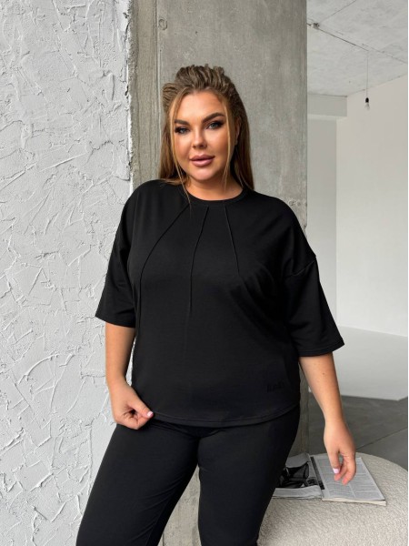 Легкий спортивний костюм чорного кольору 30942