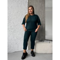 Легкий спортивний костюм смарагдового кольору 30946