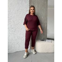 Легкий спортивный костюм бордового цвета 30947