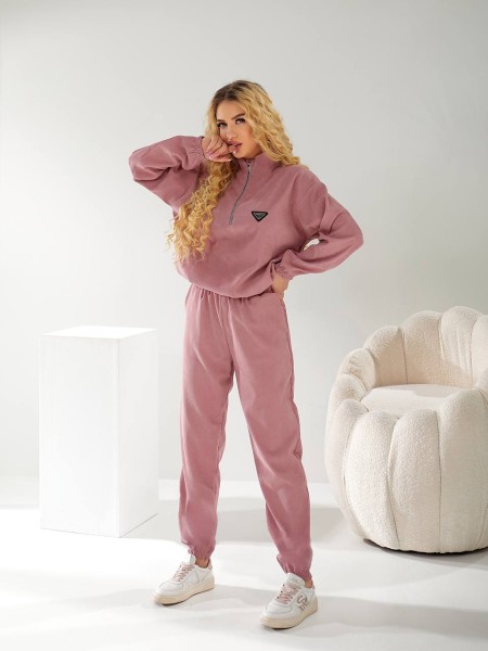 Вельветовый спортивный костюм розового цвета  30999
