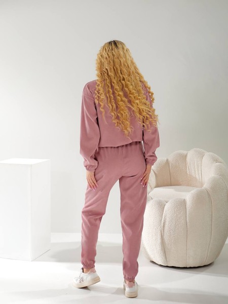 Вельветовый спортивный костюм розового цвета  30999