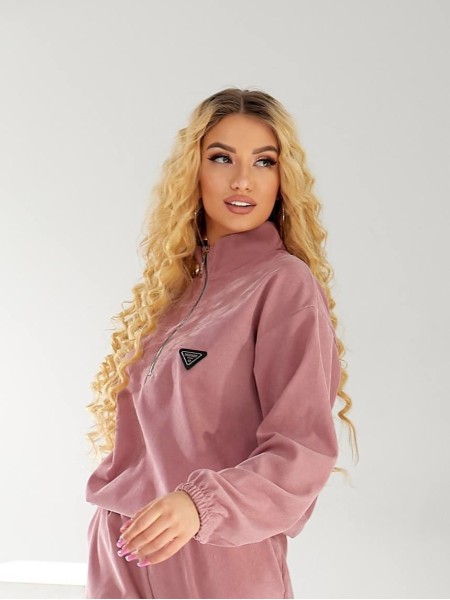 Вельветовый спортивный костюм розового цвета  30999