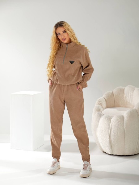 Вельветовый спортивный костюм кофейного цвета  31000