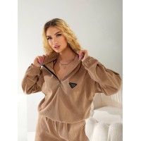 Вельветовый спортивный костюм кофейного цвета  31000