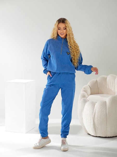 Вельветовый спортивный костюм синего цвета  31002