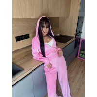 Женский велюровый комбинезон розового цвета 31142