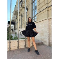 Жіноча легка спідниця міні чорного кольору 31220